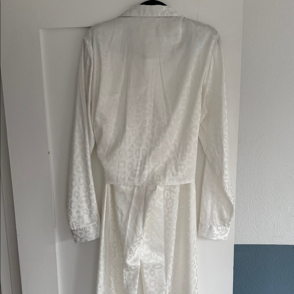 Satin Cheetah White Tie-Front Jumpsuit - Picture 5 of 5